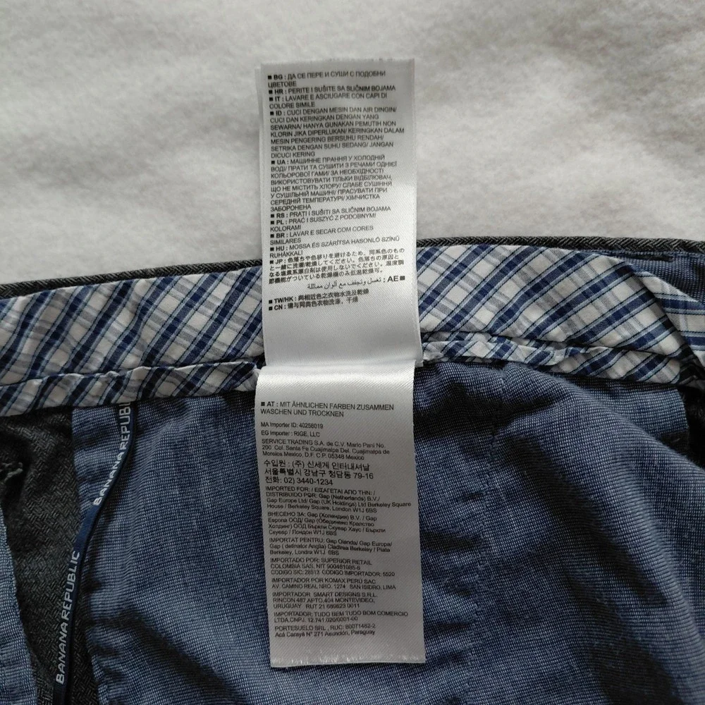 Banana Republic Kentfield Pant Gray 36x34 Cotton Chinos